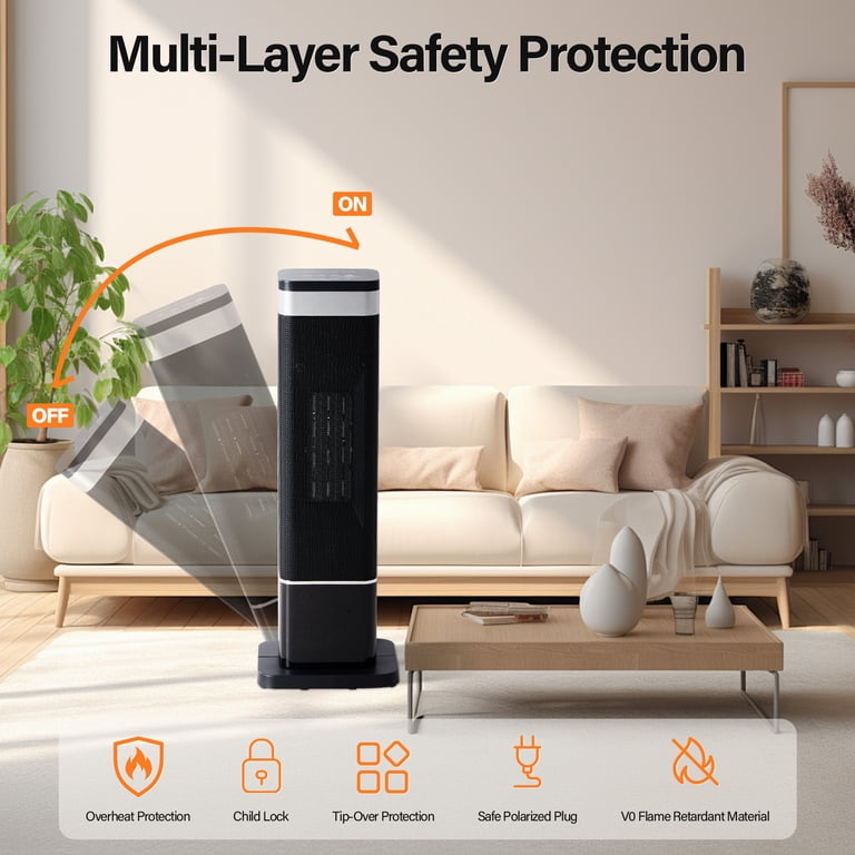 JIOABL 1500W Space Heater with Mood Lighting photo 4