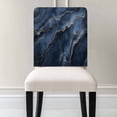 thumbnail image 3 of Abstract Marble Texture Chair Covers Set of 6 Deep Blue Gold Crack Art Chair Back Covers Stretch Removable Washable Slipcovers Protector for Dining Room Kitchen Party Decor, 3 of 5