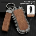 thumbnail image 3 of For Geely B 4 buttons New Emgrand GS X6 SUV EC7 Car  Accessories Zinc alloy+leather Car Key Case Cover Holder Protective Shell, 3 of 13