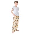 thumbnail image 3 of FORMRS Boys Pajama Pants with Pockets Size 6-8Y Kids Lounge Sleep Bottoms, Fall Beige Pumpkin, 3 of 8