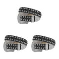 thumbnail image 2 of Decodeary Wide Application Rhinestone Belt Western Belt For Parties Bars And Concerts Modify Waist Line Black+White 115cm 3Set, 2 of 6