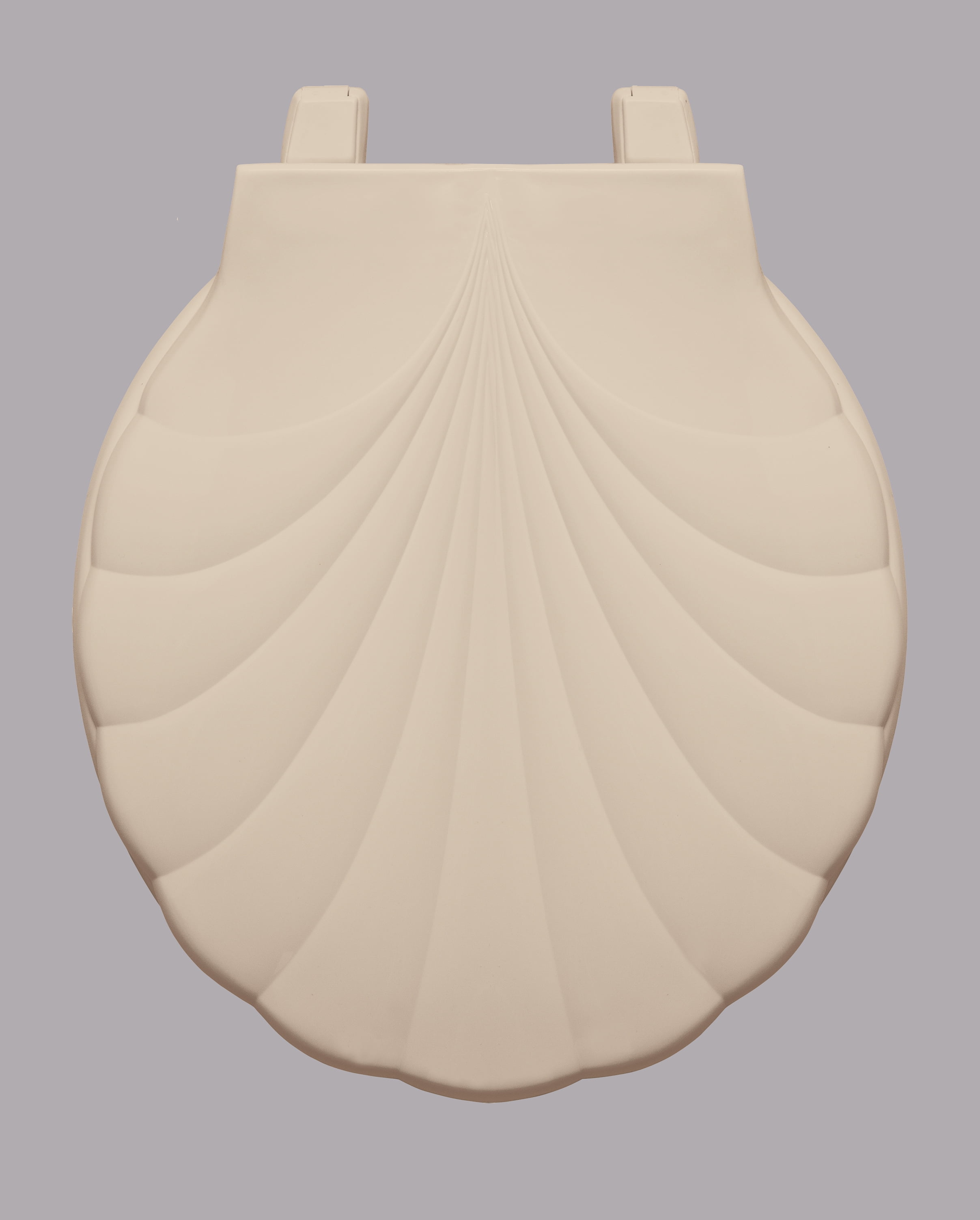 Centoco HP30SLC-106 Sea Shell Design Round Plastic Toilet Seat with Lift & Clean, Bone