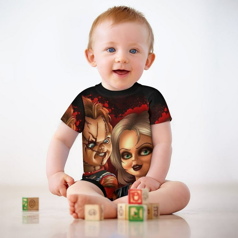 Bride of Chucky And Tiffany Baby Neutral Oversized T Shirt Romper