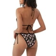 thumbnail image 4 of Yiaed Butterflies1 Print Women's Two Piece Bikini Swimsuit Sexy Triangle Top Bathing Suits String Cheeky Bikini Sets -X-Large, 4 of 6