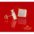 thumbnail image 3 of King of Bling's 925 Sterling Silver 0.33ct Diamond For Women's/Men's Yellow Stud Square Earrings, 3 of 11