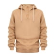 thumbnail image 5 of VNKIDY Men's Hoodies Fall Solid Color Hooded Henley Shirt Long Sleeve Slim Fit Hooded Pullover With Button Placket For Casual Daily Wear Soft Tops, 5 of 7