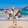 thumbnail image 2 of Yayeee Kids Hooded Towels Toddler Soft Absorbent Beach Bathing Wrap 50" x 23.5", Geometric Pattern, 2 of 5