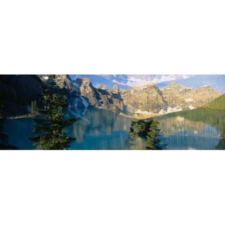 Moraine Lake Banff National Park Reflection of trees in water Moraine Lake Banff National Park Alberta Canada Poster Print ()