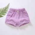 thumbnail image 2 of Kaprioy Girls Denim Shorts Toddler Girls Summer Cozy Casual Ripped Jeans Shorts Baby Kids Solid Color Daily Wear Denim Short Pants, 2 of 5