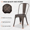 thumbnail image 4 of CL.HPAHKL Dining Chairs Set of 4, Metal Kitchen Chairs 330LBS Weight Capacity, Stackable Indoor Outdoor Chairs for Kitchen Dining Room Café Restaurant Bistro Patio Bar Chairs, Bronze, 4 of 7
