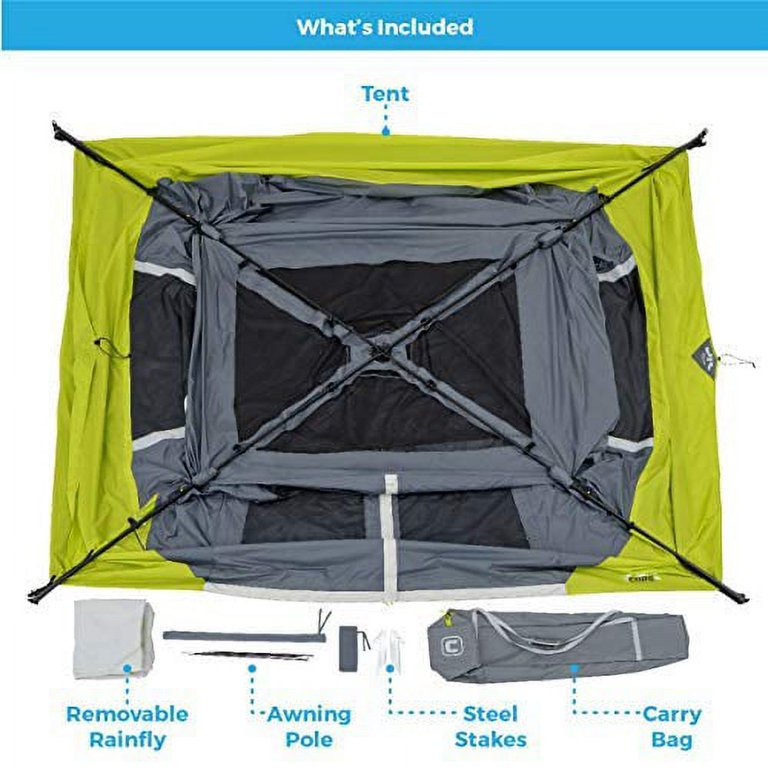 Core 6 Person Instant Cabin Tent, Green