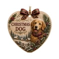 thumbnail image 2 of syligr Heart Christmas Dog Ornaments for Tree Decor, Forest Animal Hanging Decor for Mantel Window Wreath, Vintage Christmas Pendant with Paild Bow for Home, Holiday Party Decor Gift, 3.15", 2 of 7