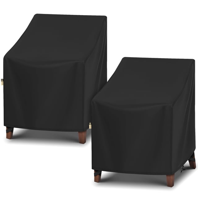 Fundas para Sillas Giratorias de Patio Arcedo Impermeables Negras 2 Unidades