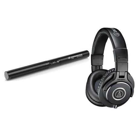 MKE 600 Shotgun Microphone with Audio Technica M40x Pro Monitor Headphones Walmart