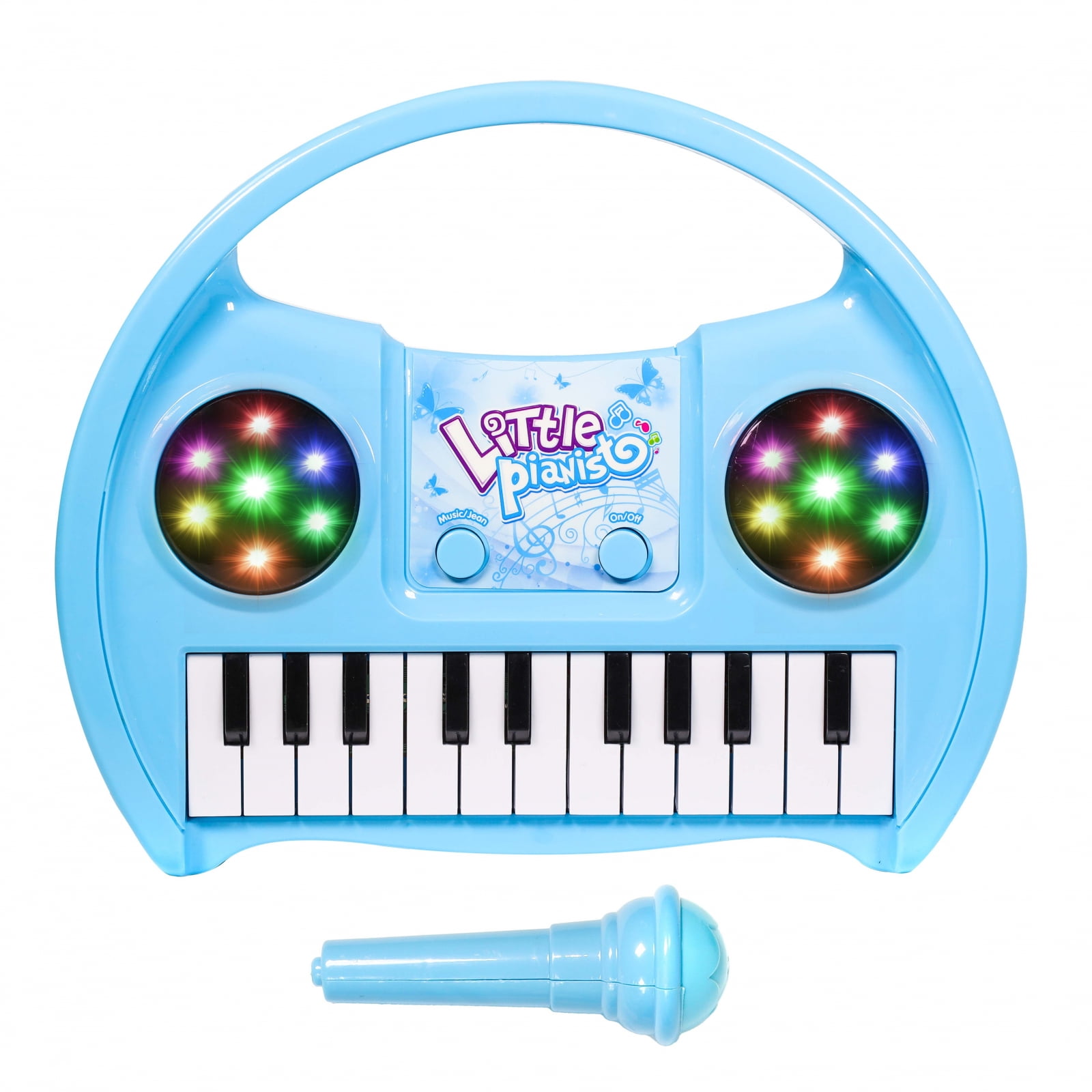 Marcado Delegación nudo Little Pianist Singing Musical Karaoke Keyboard Lights Up - Walmart.com