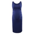 thumbnail image 1 of Robe Débardeur de Maternité Moulante Sans Manches Décontractée Courte Froncée Midi Ajustée pour Femmes Enceintes, 1 of 4