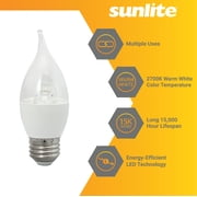 Sunlite LED CA12 Clear Chandelier Light Bulb, 7 Watts (60W Equivalent), 500 Lumens, Dimmable, Medium E26 Base, Title-20 Compliant, 90 CRI, ETL Listed, 2700K Soft White, 6 Pack