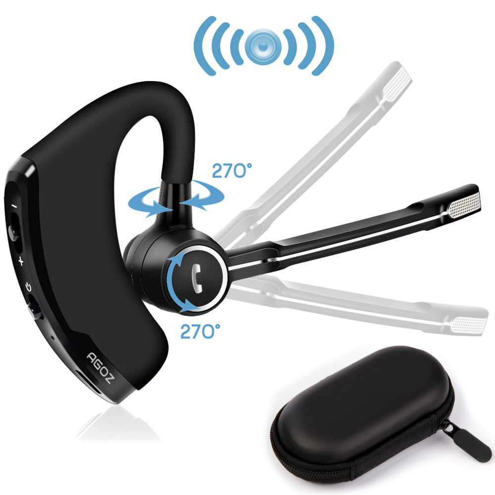Single Ear for Driving Office Trucker Driver Compatible w//iPhone Samsung Cell Phones AKIZAN Bluetooth Headset Bluetooth Earpiece for Cellphones