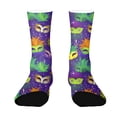 thumbnail image 2 of Women‘s Carnival Print Socks, Breathable Crew Socks with Colorful Festival Patterns, for Mardi Gras, Parties, Cosplay & Fun Outfits E 1pcs, 2 of 6