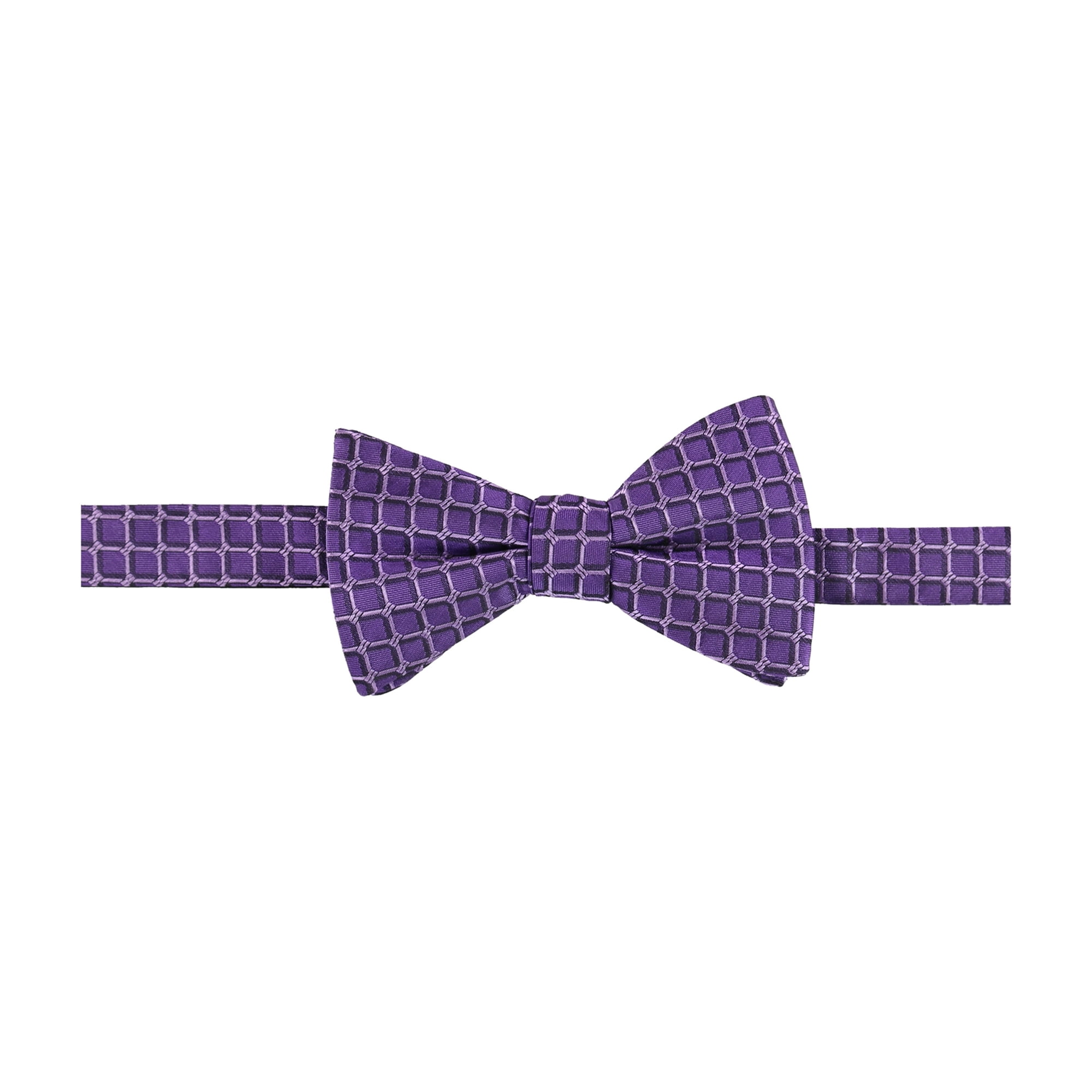 One Size, Purple Alfani Spectrum Max Plaid Bow Tie /& Solid Pocket Square Set