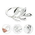 thumbnail image 3 of 6pcs Plating Leaves Napkin Rings Decorative Napkin Holders Serviette Buckles for Wedding Banquet Party (Silver), 3 of 6