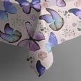 thumbnail image 5 of Beige Butterfly Flower Pattern Square Tablecloth,Waterproof Square Table Cover,Wipeable Spillproof Washable Table Cover for Home Kitchen Party Decor 60"x60"(152x152cm), 5 of 6