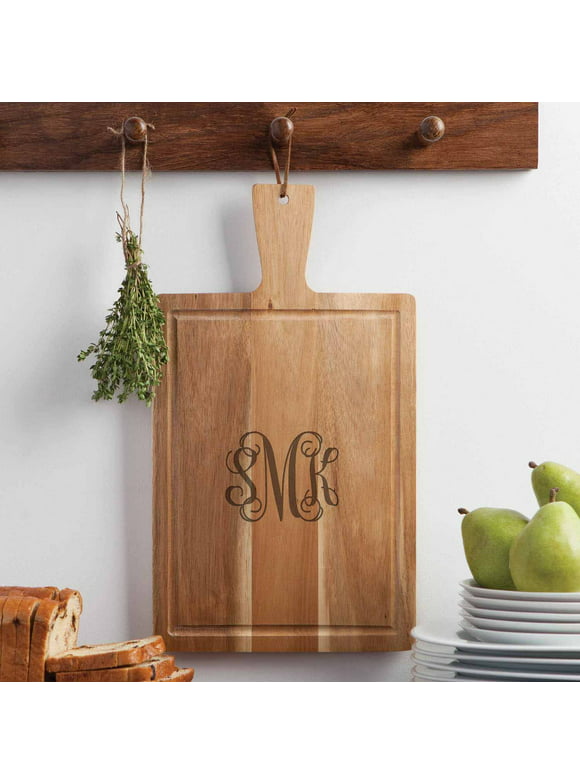 Personalized Scroll Monogram Carving Board