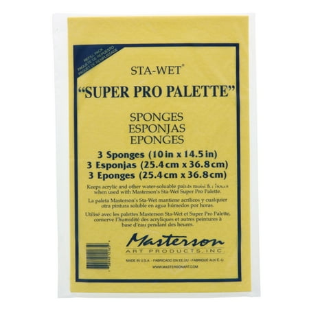 UPC: 0738998121659 | Masterson Sta-Wet Super Pro Palette Sponge Refill  3/Pkg.