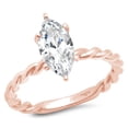 thumbnail image 7 of Solitaire Engagement Ring for Women - 2ct Simulated Diamond in 14K Rose Gold Promise Ring, 7 of 7