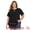 Black, variant on DARING DIVA Women's Plus Crew Neck Short Sleeve Loose Knit Blouse Tops 1X Burgundy