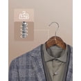 thumbnail image 3 of SONGMICS Percha de Madera Maciza, Juego de 20, con Ranuras, Barra Antideslizante, Gancho 360°, para Trajes, Abrigos, Nogal Oscuro y Plata MCRW02V20, 3 of 8