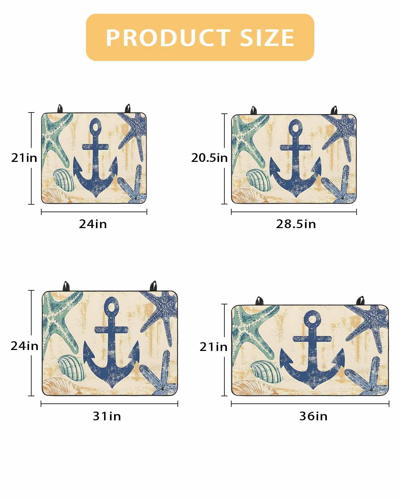 nqOlkjepod Large Induction Cooktop Protector Mat 36"x21", Nautical Anchor Stove Top Covers for Electric Stove, Summer Coastal Occean Starfish Stove Burner Cover Mats, Glass Top Stove Cover