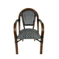 thumbnail image 4 of Black and White with Arms, French Bistro Patio Dining Chair by Chivari, 2 Chair Bundle by Chivari, 4 of 10