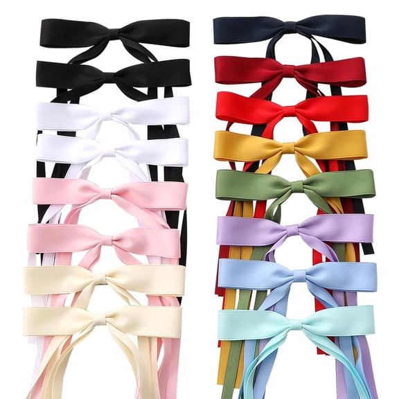 TAETOE 16 PCS Hair Bows for Women,Hair Ribbon Hair Bows With Long Tail,Hair Bow Clips Hair Barrettes for Women Accessories