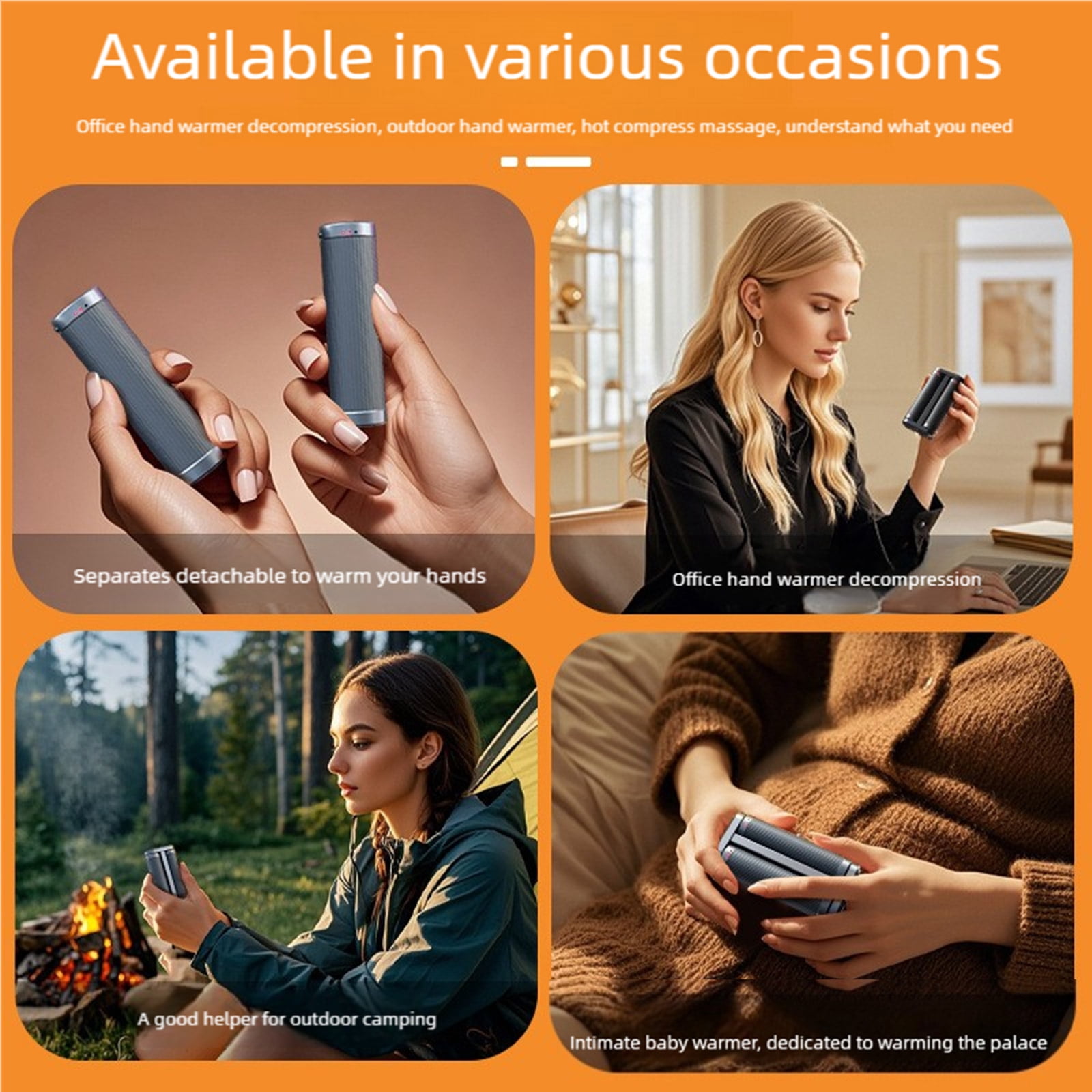 Lightweight Hand Warming Device Quick Warming Electric Hand Warmer Portable Heater Gift for Women Men Camping Hunting