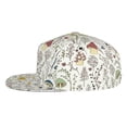 thumbnail image 3 of Daiia Colorful Mushrooms and Plants print Flat Bill Hats Flat Brim Trucker Cap Baseball Cap Adjustable Classic Low Profile Hat Unconstructed Plain Cap, 3 of 9