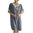 thumbnail image 2 of Jusqu'à 65 % de Réduction! Robes de Mode Été pour Femmes 2024 Grande Taille Manches Courtes Col en V Robe, 2 of 5