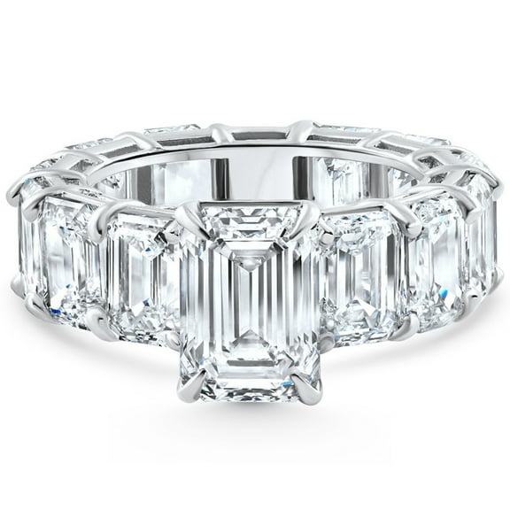 Pompeii Certified 15.44Ct Emerald Cut Diamond Engagement Ring 14k Gold Lab Grown (G,VS2)