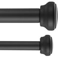 thumbnail image 3 of Modern Double Curtain Rods, Matte Black Curtain Rod 72-144 Inch Length Drapery Rods with Simple Decorative End Caps 1 Inch Front and 5/8 Inch Diameter Back Dual Curtain Rod Telescoping Window Rods, 3 of 7