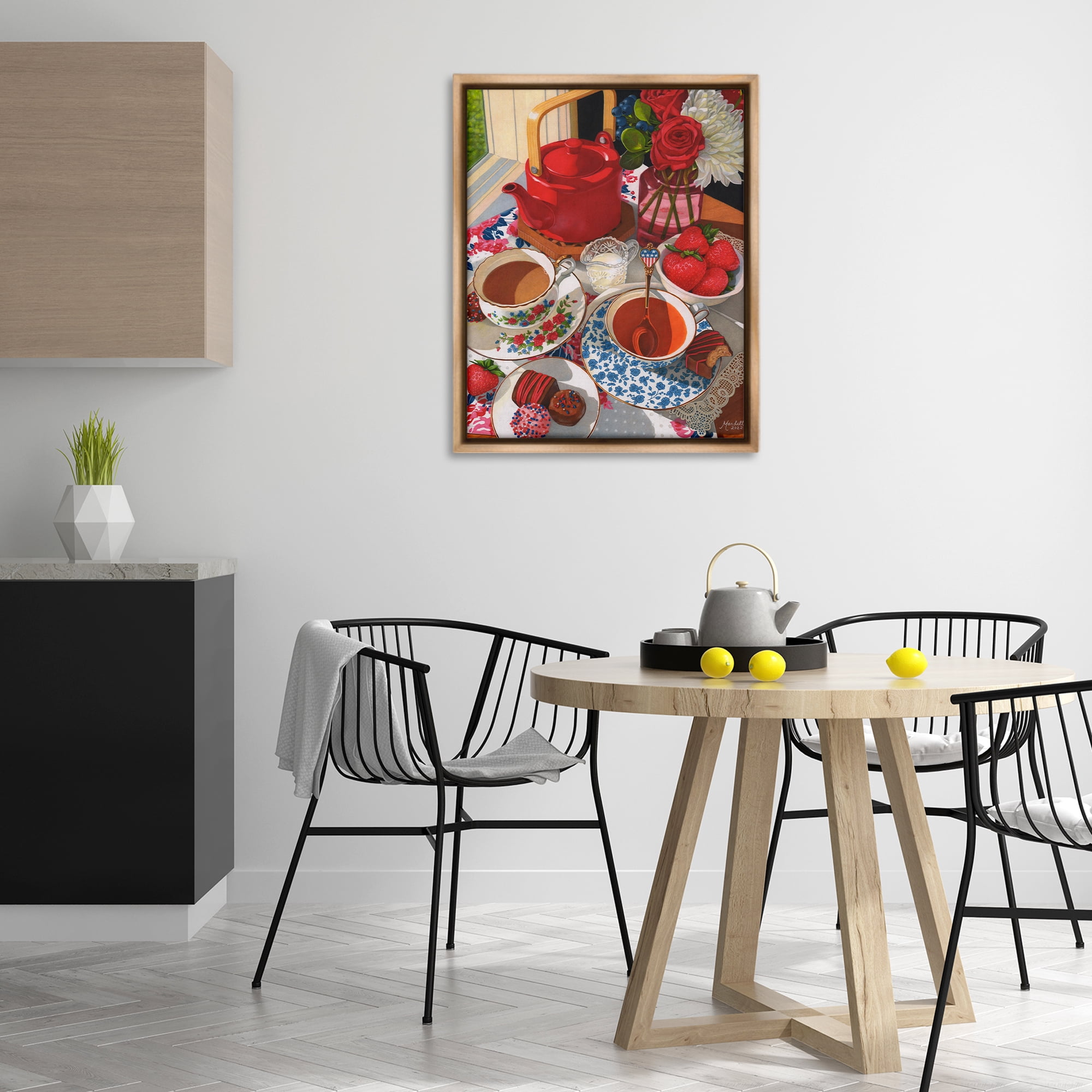 Stupell Industries Patriotic Tea Party Food & Beverage Painting Brown Floater Framed Art Print Wall Art, 25 x 31
