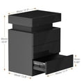 thumbnail image 5 of YILQQPER Modern LED Nightstand with 3 Drawers High Gloss Led Light Bedside Table Storage White Night Table with Lights End Side Table with Drawer for Bedroom, 5 of 12
