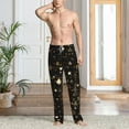 thumbnail image 5 of Uemuo Casino Pattern Men's Wide Leg Palazzo Lounge Pants with Pockets Light Weight Loose Comfy Casual Pajama Pants-Small, 5 of 9