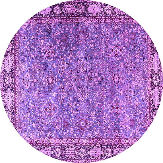 Ahgly Company Indoor Round Animal Purple Traditional Area Rugs, 7' Round
