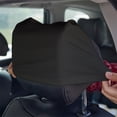 thumbnail image 6 of Muka Universal Headrest Cover, Solid Color Polyester Breathable Car Seat Headrest Cover, Fit for Most Car Seats-Black, 6 of 7