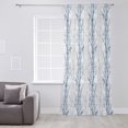 thumbnail image 3 of Navy Blue Grey Branch Semi Sheer Curtains Drapes for Living Room, Bedroom, French Doors Window 54 Inches Long, Spring Summer Pastoral Botanical Rod Pocket Chiffon Curtain Drapery Voile Drape Panel, 3 of 6