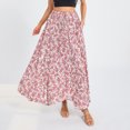thumbnail image 6 of Douhoow Women Flowy Long Skirts Vintage Floral Print High Waist Swing Skirt with Pockets, 6 of 9