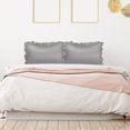 thumbnail image 2 of Unique Bargains 2-Piece Satin Ruffled Edge Pillowcases, Standard, Grey, 2 of 7