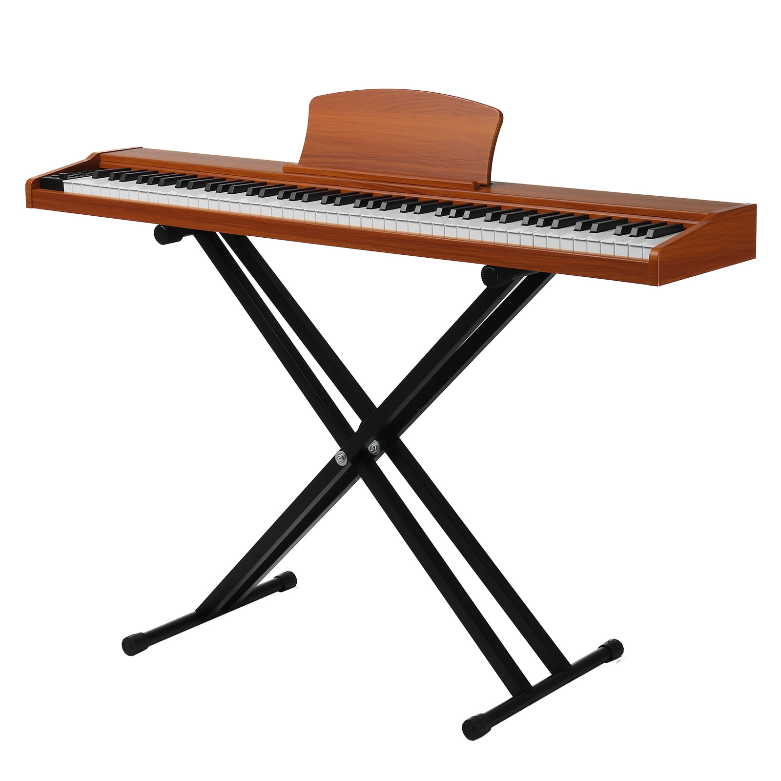 Ktaxon 88 Key Digital Piano Full Size Semi-Weighted Standard Keyboards, Portable Electric Piano with Stand, MIDI Bluetooth, Triple Pedals, Headphone, Wood