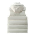 thumbnail image 3 of Men's Puffer Vest Removable Hooded Quilted Padded Sleeveless Vest Color Block Sleeveless Jacket Outerwear, 3 of 3