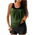 thumbnail image 1 of Maillot de Bain Deux Pièces, Maillots de Bain Deux Pièces, Ensemble Dos Croisé Couleur Unie, Robe de Bain, Maillots de Bain Deux Pièces pour Femmes, Ensemble Deux Pièces, 1 of 5